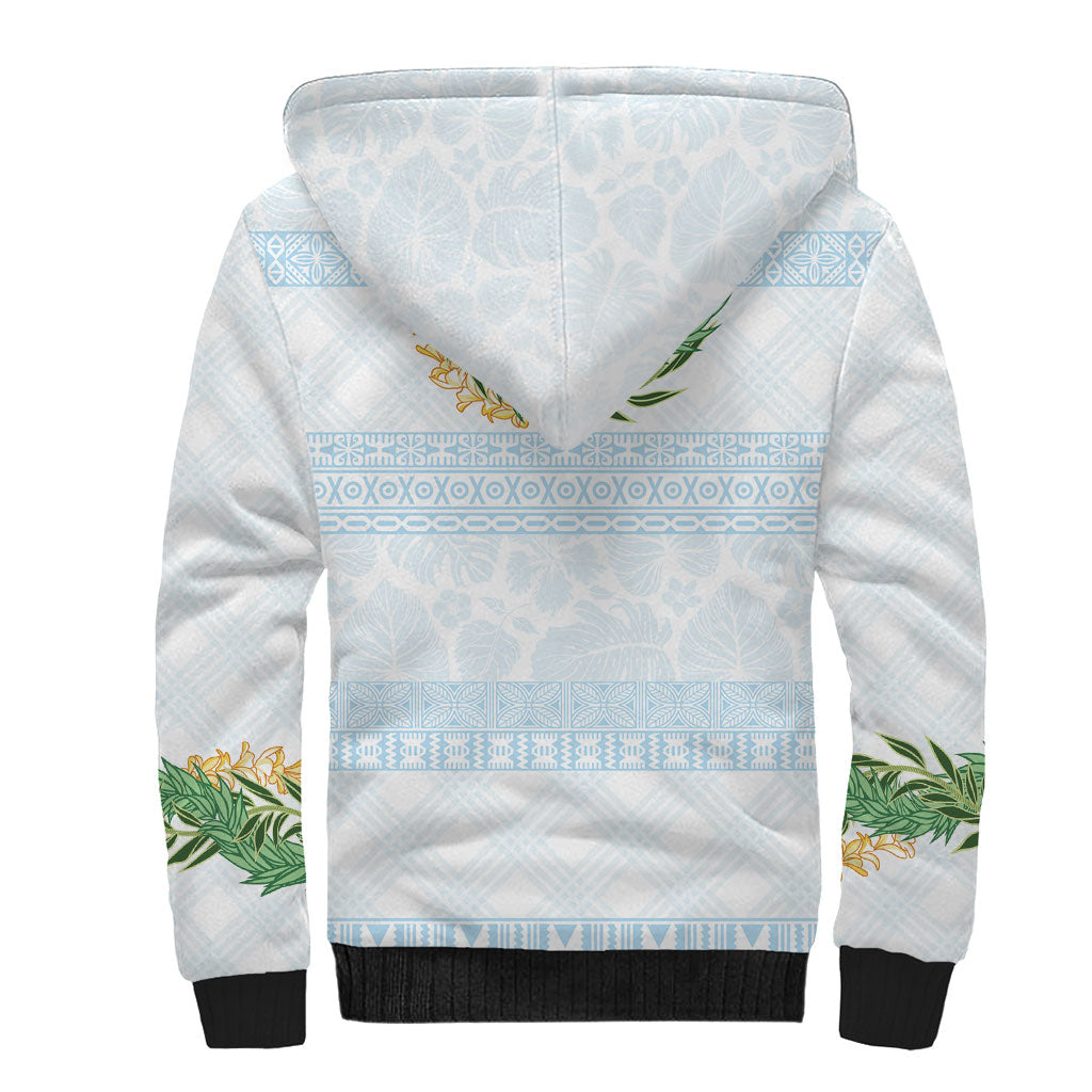 Hawai'i Paniolo Maile Twisted Lei Sherpa Hoodie Winter White