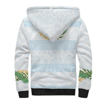 Hawai'i Paniolo Maile Twisted Lei Sherpa Hoodie Winter White