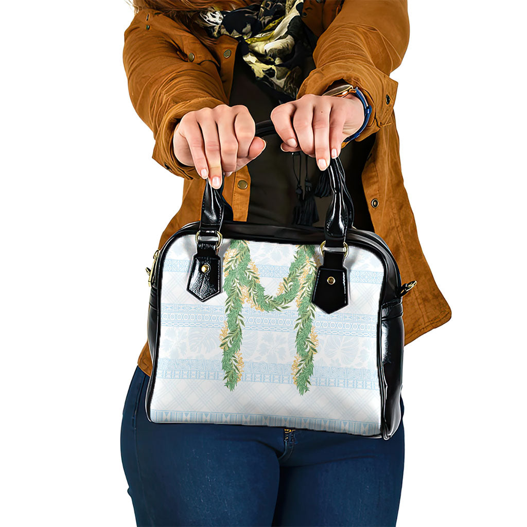Hawai'i Paniolo Maile Twisted Lei Shoulder Handbag Winter White LT7 One Size White - Polynesian Pride