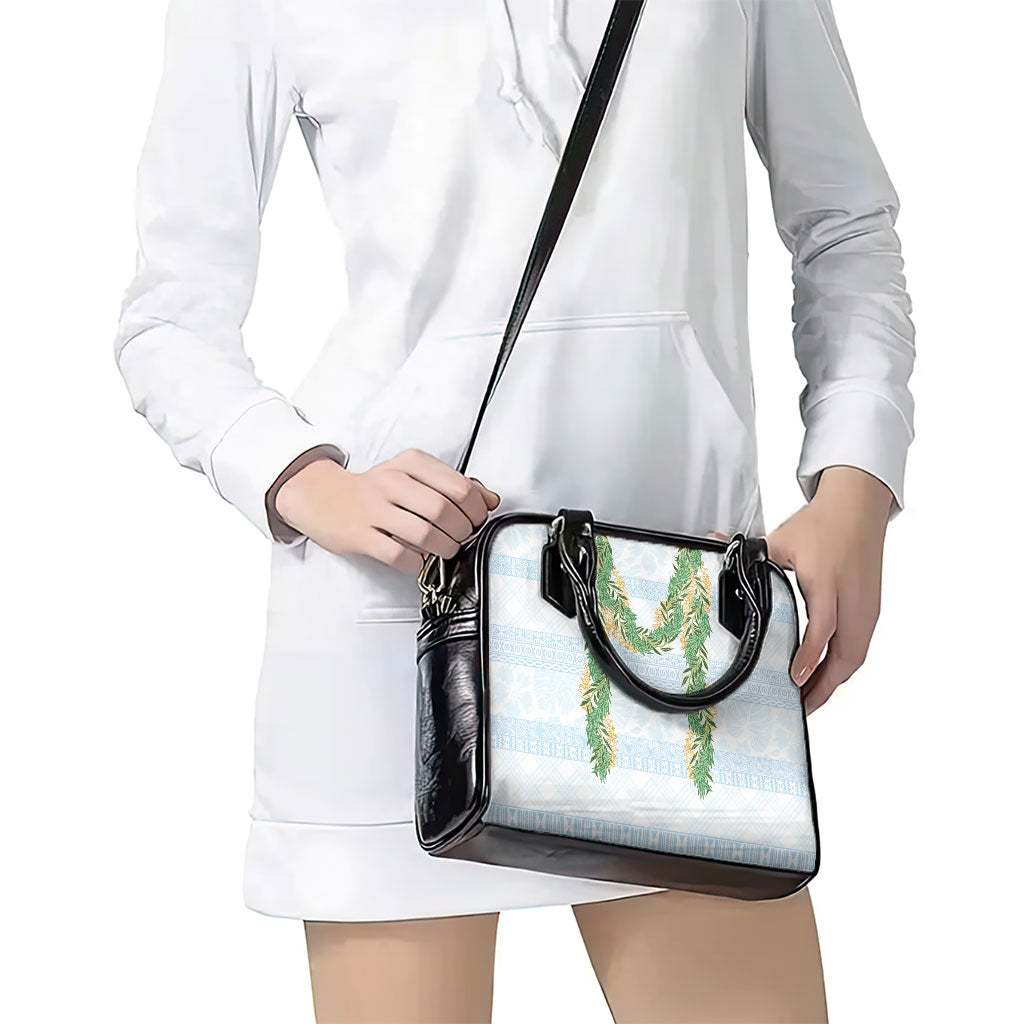 Hawai'i Paniolo Maile Twisted Lei Shoulder Handbag Winter White