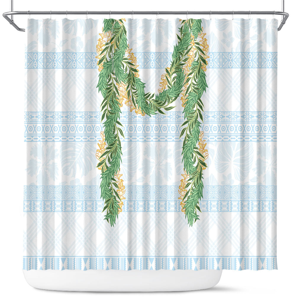Hawai'i Paniolo Maile Twisted Lei Shower Curtain Winter White
