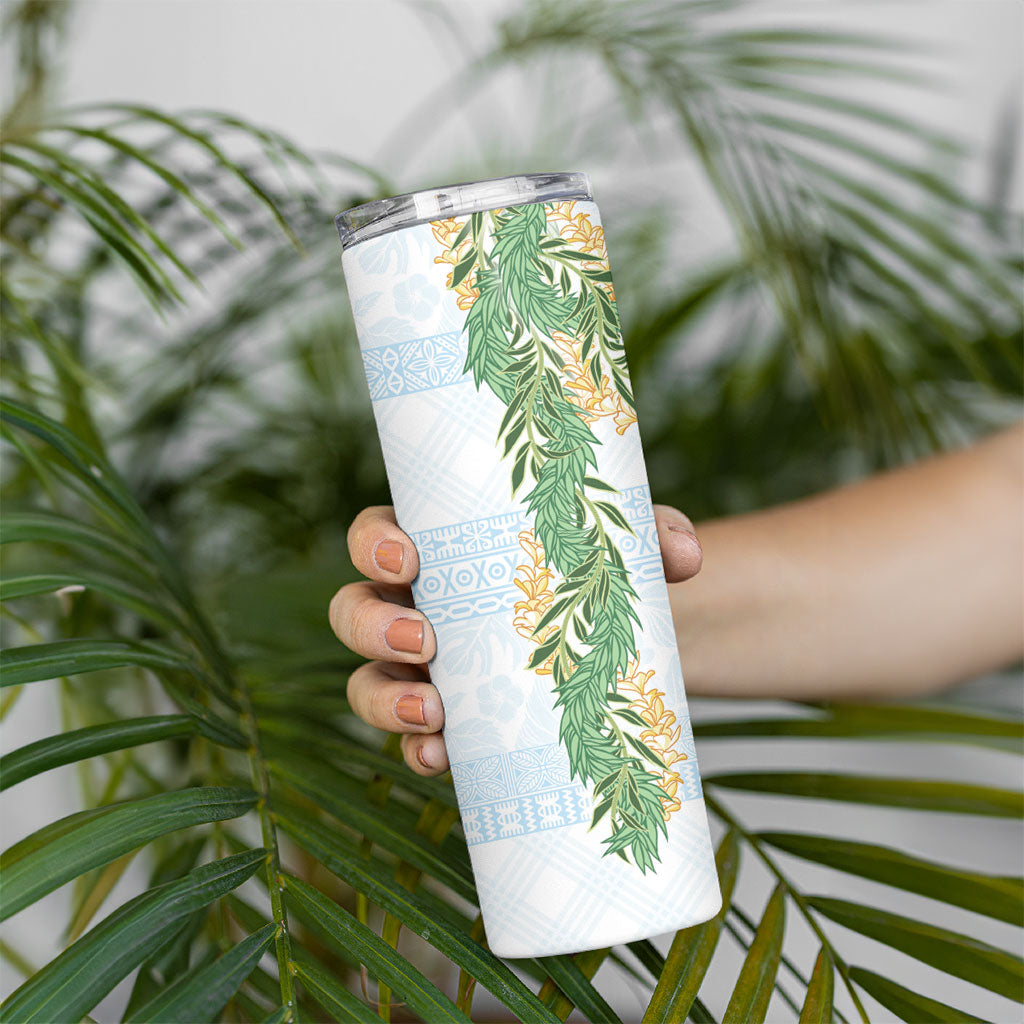 Hawai'i Paniolo Maile Twisted Lei Skinny Tumbler Winter White