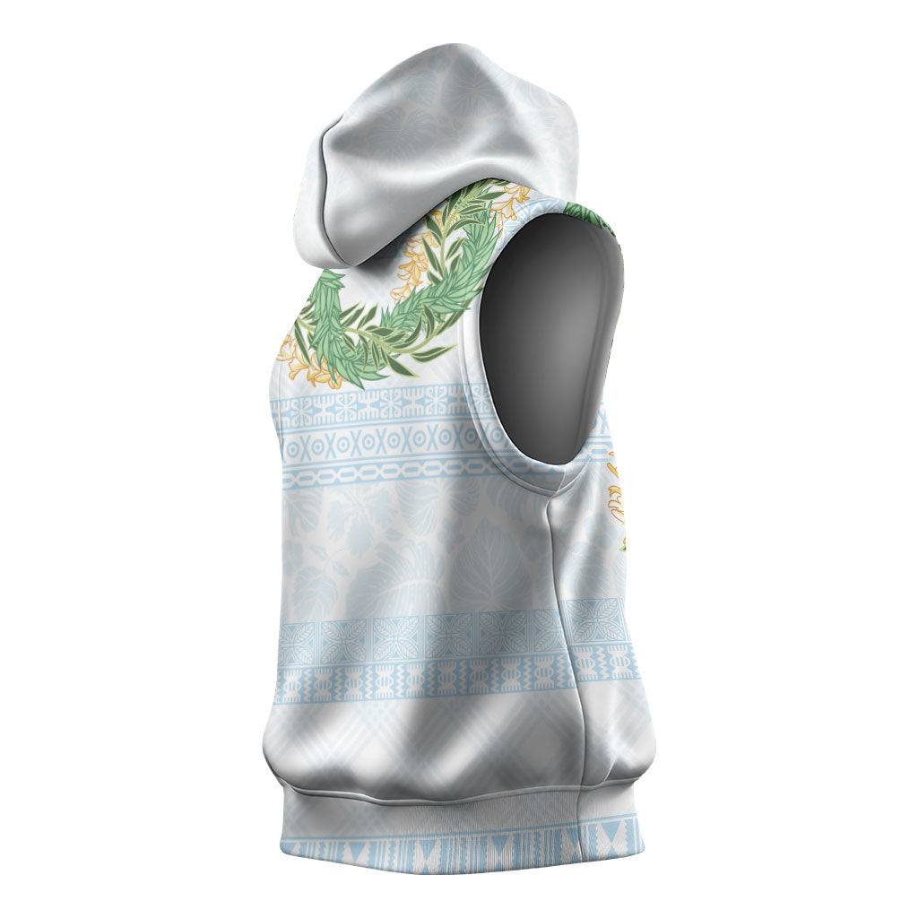 Hawai'i Paniolo Maile Twisted Lei Sleeveless Hoodie Winter White