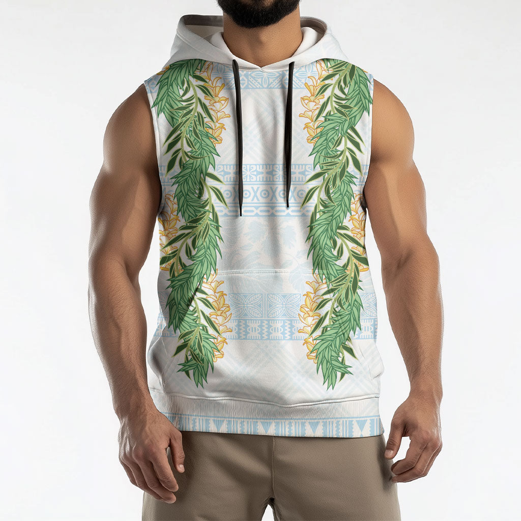 Hawai'i Paniolo Maile Twisted Lei Sleeveless Hoodie Winter White