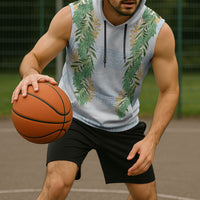 Hawai'i Paniolo Maile Twisted Lei Sleeveless Hoodie Winter White