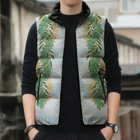 Hawai'i Paniolo Maile Twisted Lei Sleeveless Puffer Jacket Winter White