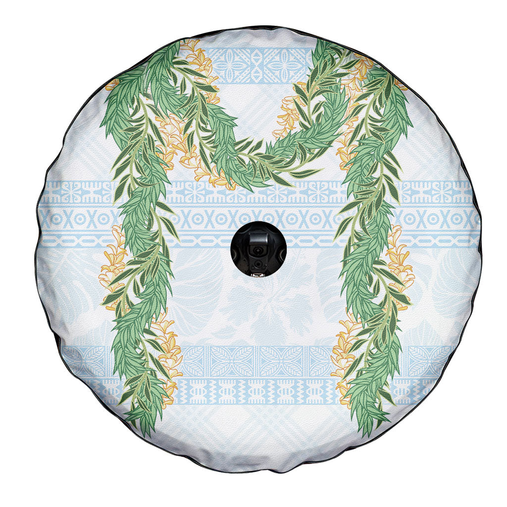Hawai'i Paniolo Maile Twisted Lei Spare Tire Cover Winter White LT7 - Polynesian Pride