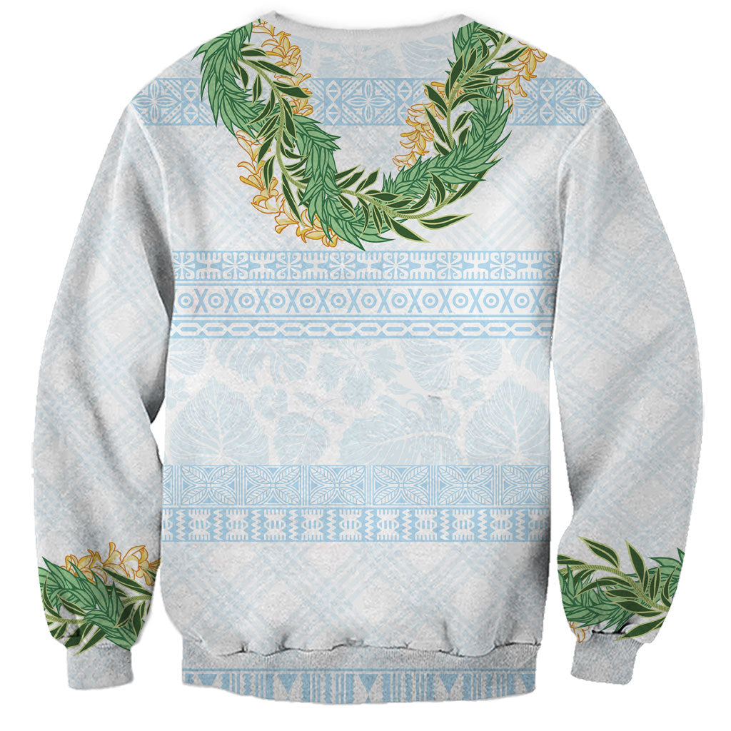 Hawai'i Paniolo Maile Twisted Lei Sweatshirt Winter White