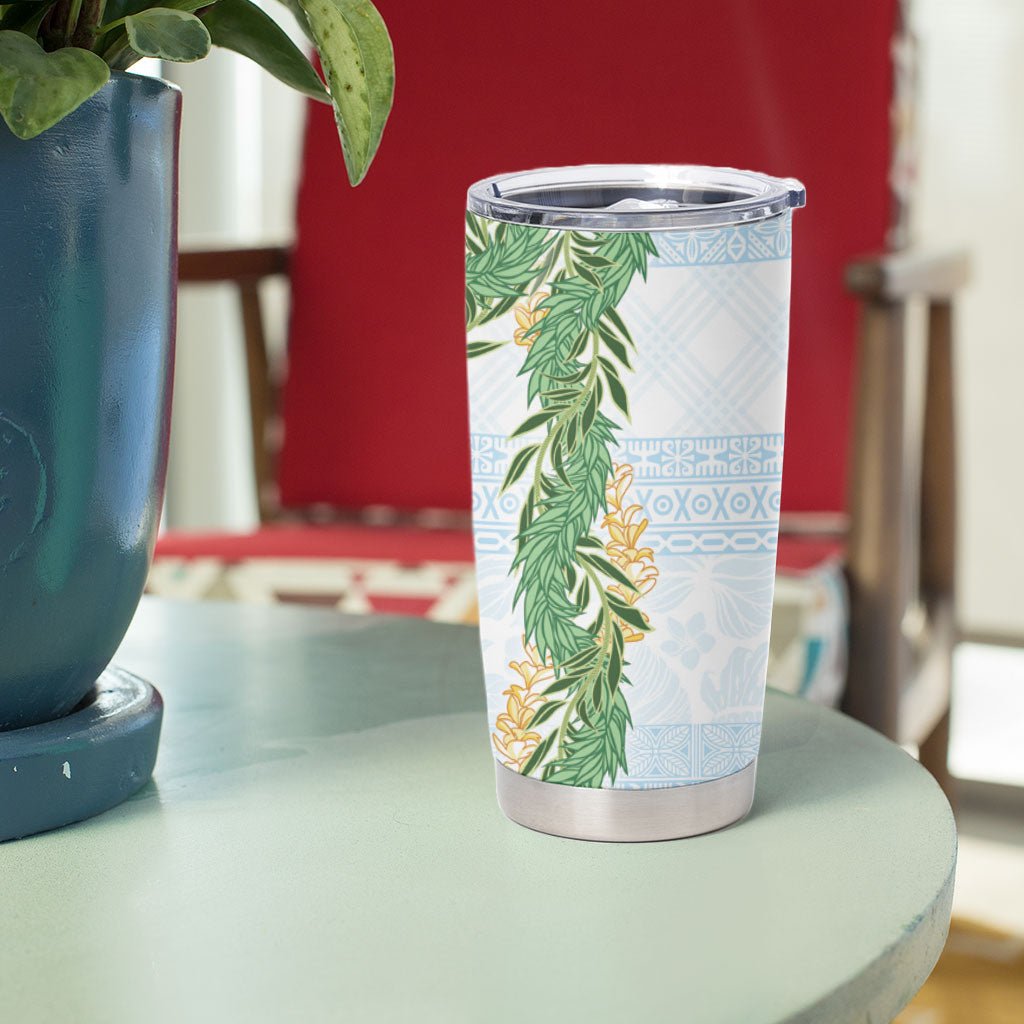 Hawai'i Paniolo Maile Twisted Lei Tumbler Cup Winter White LT7 - Polynesian Pride