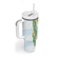Hawai'i Paniolo Maile Twisted Lei Tumbler With Handle Winter White LT7 - Polynesian Pride