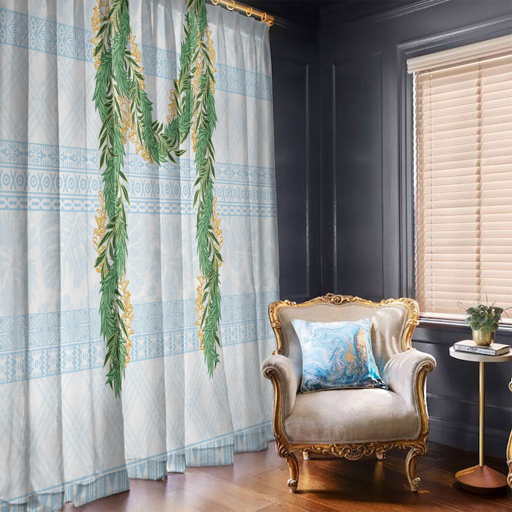 Hawai'i Paniolo Maile Twisted Lei Window Curtain Winter White