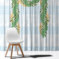 Hawai'i Paniolo Maile Twisted Lei Window Curtain Winter White
