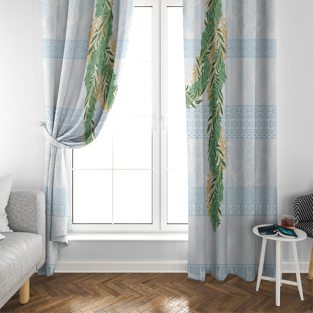 Hawai'i Paniolo Maile Twisted Lei Window Curtain Winter White