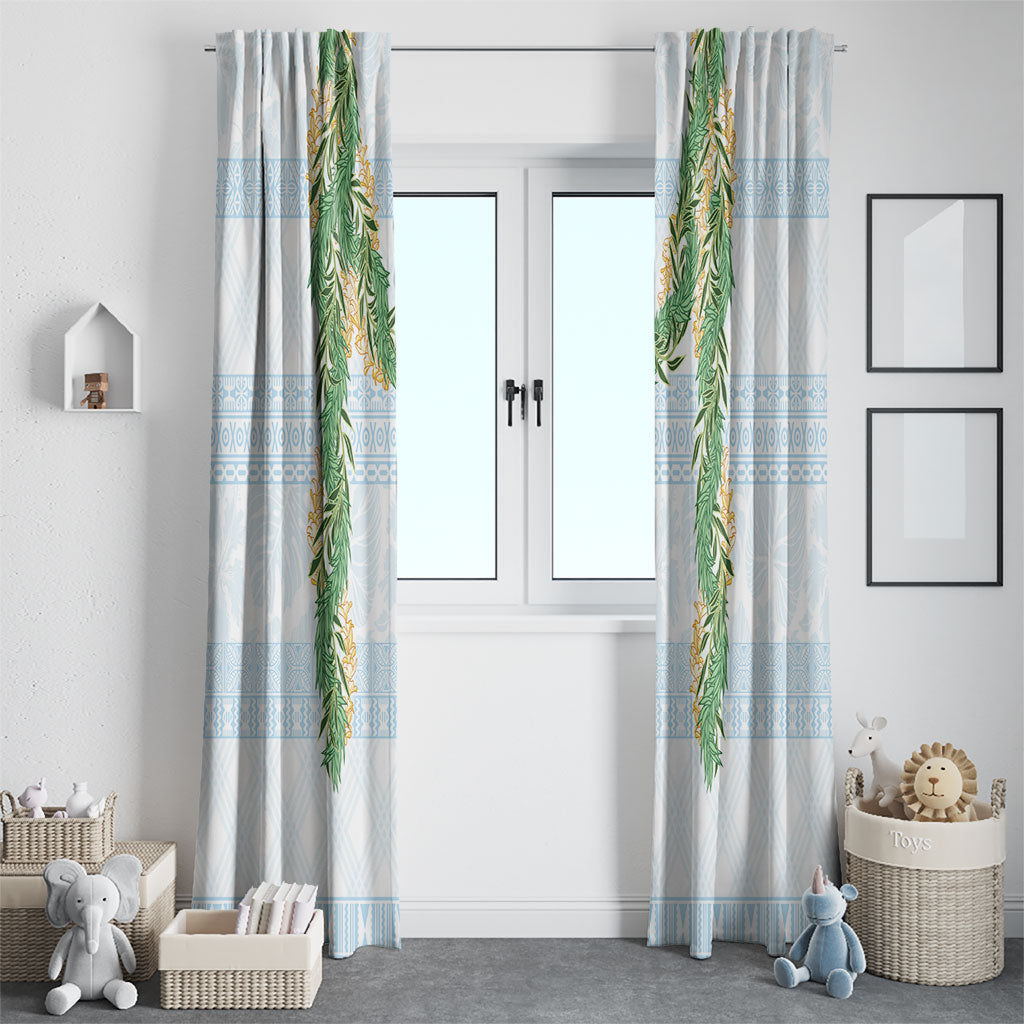 Hawai'i Paniolo Maile Twisted Lei Window Curtain Winter White