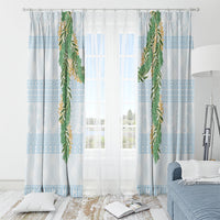 Hawai'i Paniolo Maile Twisted Lei Window Curtain Winter White