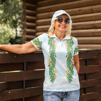 Hawai'i Paniolo Maile Twisted Lei Women Polo Shirt Winter White