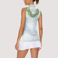 Hawai'i Paniolo Maile Twisted Lei Women Sleeveless Polo Shirt Winter White