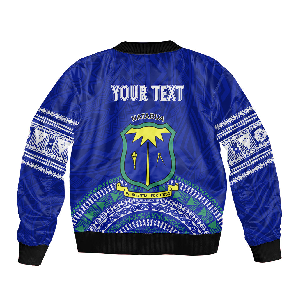 Personalised Fiji Natabua High School Bomber Jacket Kaviti Tapa Mix Colors Proud NHS LT7 - Polynesian Pride