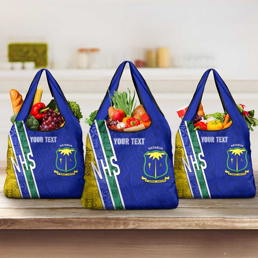 Personalised Fiji Natabua High School Grocery Bag Kaviti Tapa Mix Colors Proud NHS