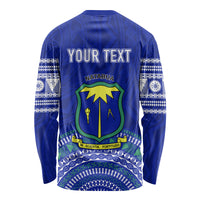 Personalised Fiji Natabua High School Long Sleeve Shirt Kaviti Tapa Mix Colors Proud NHS LT7 - Polynesian Pride