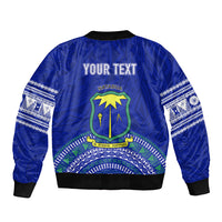 Personalised Fiji Natabua High School Sleeve Zip Bomber Jacket Kaviti Tapa Mix Colors Proud NHS LT7 - Polynesian Pride