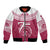 Personalised Fiji Adi Cakobau School Bomber Jacket ACS Old Girls Lotus Mix Masi LT7 Unisex Crimson - Polynesian Pride