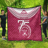 Personalised Fiji Adi Cakobau School Quilt ACS Old Girls Lotus Mix Masi LT7 - Polynesian Pride
