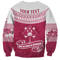 Personalised Fiji Adi Cakobau School Sweatshirt ACS Old Girls Lotus Mix Masi LT7 - Polynesian Pride