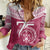 Personalised Fiji Adi Cakobau School Women Casual Shirt ACS Old Girls Lotus Mix Masi LT7 Female Crimson - Polynesian Pride