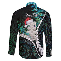 New Zealand Personalised Family Matching Mermaid Dress and Hawaiian Shirt Meri Kirihimete Kowhaiwhai Mix Paua Shell - Emerald LT7 - Polynesian Pride