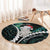 New Zealand Personalised Round Carpet Meri Kirihimete Kowhaiwhai Mix Paua Shell - Emerald