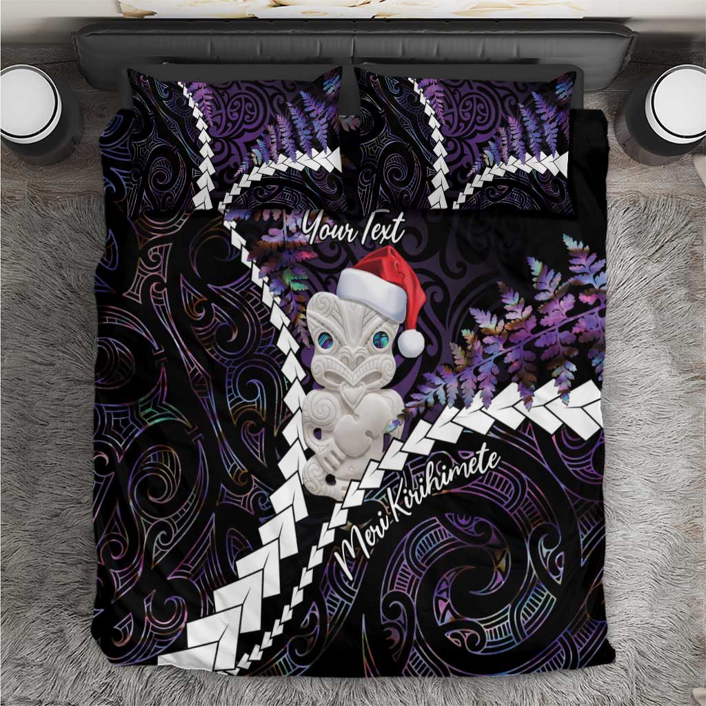 New Zealand Personalised Bedding Set Meri Kirihimete Kowhaiwhai Mix Paua Shell - Amethys LT7 Purple - Polynesian Pride