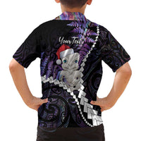 New Zealand Personalised Family Matching Tank Maxi Dress and Hawaiian Shirt Meri Kirihimete Kowhaiwhai Mix Paua Shell - Amethys LT7 - Polynesian Pride