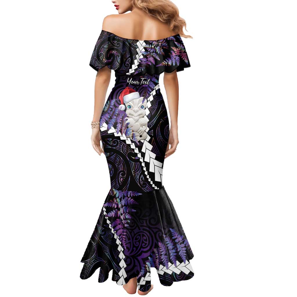 New Zealand Personalised Mermaid Dress Meri Kirihimete Kowhaiwhai Mix Paua Shell - Amethys
