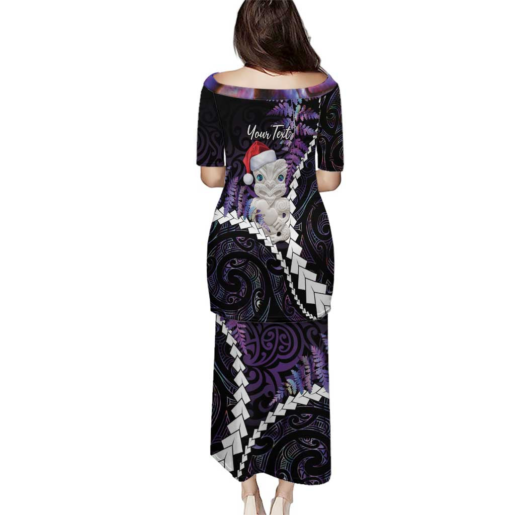 New Zealand Personalised Puletasi Meri Kirihimete Kowhaiwhai Mix Paua Shell - Amethys