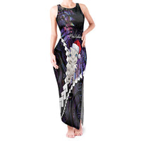 New Zealand Personalised Tank Maxi Dress Meri Kirihimete Kowhaiwhai Mix Paua Shell - Amethys