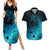 Polynesian Shark Couples Matching Summer Maxi Dress and Hawaiian Shirt Under The Waves LT7 Dark Blue - Polynesian Pride