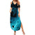 Polynesian Shark Family Matching Summer Maxi Dress and Hawaiian Shirt Under The Waves LT7 Mom's Dress Dark Blue - Polynesian Pride