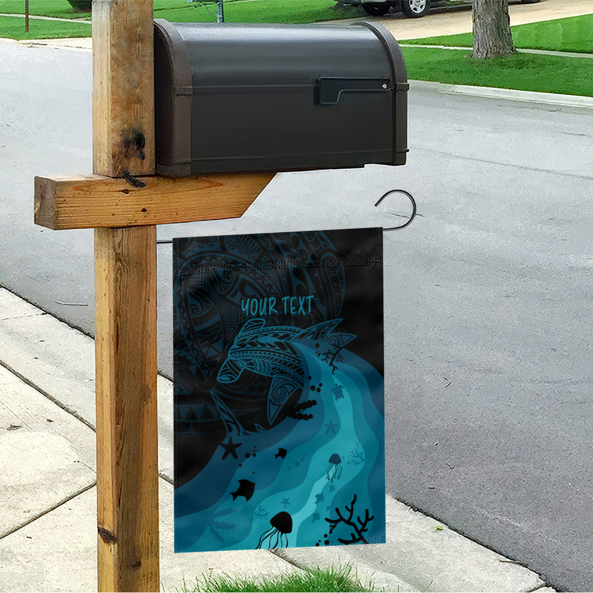 Polynesian Shark Garden Flag Under The Waves LT7 - Polynesian Pride