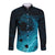 Polynesian Shark Long Sleeve Button Shirt Under The Waves LT7 Unisex Dark Blue - Polynesian Pride