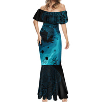 Polynesian Shark Mermaid Dress Under The Waves LT7 - Polynesian Pride