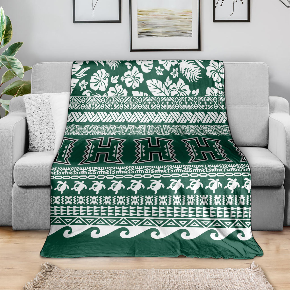 Hawaii Rainbow Warriors Christmas Blanket Kakau Motifs LT7 - Polynesian Pride