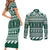 Hawaii Rainbow Warriors Christmas Couples Matching Short Sleeve Bodycon Dress and Long Sleeve Button Shirt Kakau Motifs LT7 - Polynesian Pride