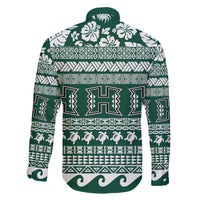 Hawaii Rainbow Warriors Christmas Family Matching Short Sleeve Bodycon Dress and Hawaiian Shirt Kakau Motifs LT7 - Polynesian Pride