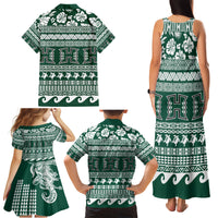 Hawaii Rainbow Warriors Christmas Family Matching Tank Maxi Dress and Hawaiian Shirt Kakau Motifs LT7 - Polynesian Pride