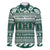 Hawaii Rainbow Warriors Christmas Family Matching Tank Maxi Dress and Hawaiian Shirt Kakau Motifs LT7 Dad's Shirt - Long Sleeve Green - Polynesian Pride