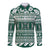 Hawaii Rainbow Warriors Christmas Long Sleeve Button Shirt Kakau Motifs LT7 Unisex Green - Polynesian Pride