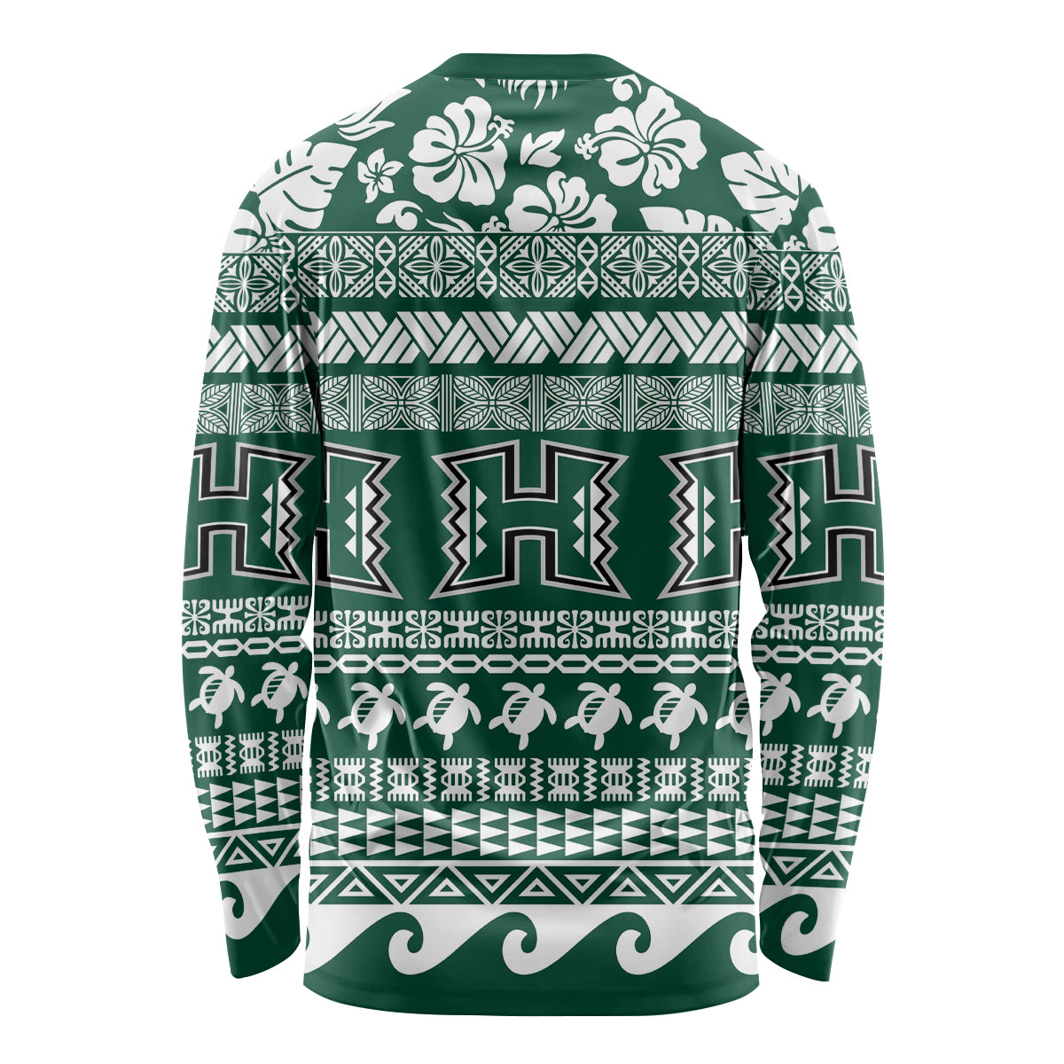 Hawaii Rainbow Warriors Christmas Long Sleeve Shirt Kakau Motifs LT7 - Polynesian Pride