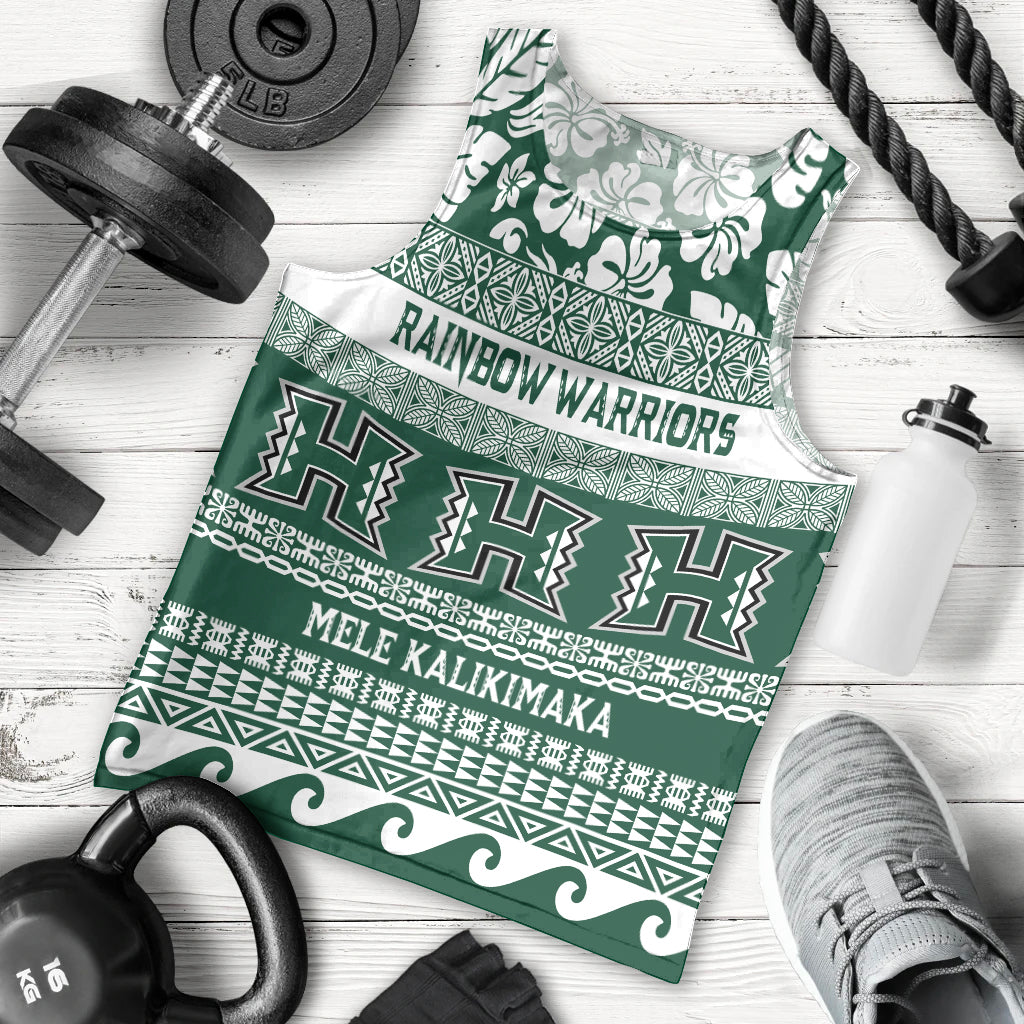 Hawaii Rainbow Warriors Christmas Men Tank Top Kakau Motifs LT7 - Polynesian Pride