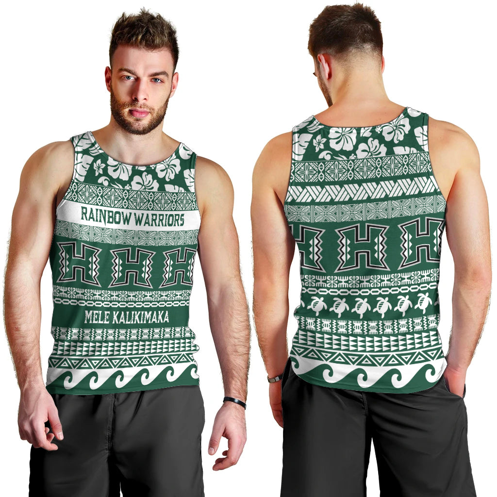 Hawaii Rainbow Warriors Christmas Men Tank Top Kakau Motifs LT7 - Polynesian Pride